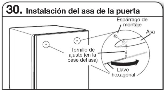 WHIRLPOOL WDT750SAHB - INSTALACION DEL ASA DE LA PUERTA (PARA ALGUNOS MODELOS) - 1