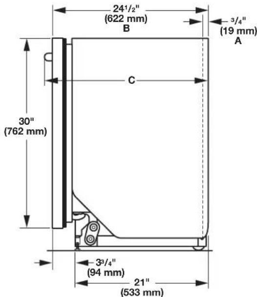 WHIRLPOOL WDT750SAHB - Product and Cabinet Opening Dimensions - 2