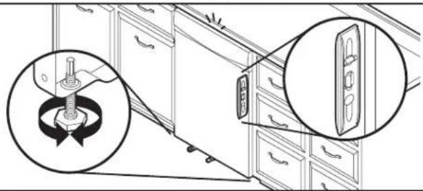WHIRLPOOL WDT750SAHB - Compruebe la verticalidad y ajuste las patas si esnecessary - 1