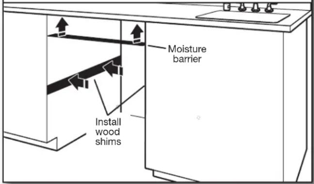 WHIRLPOOL WDTA50SAHV - INSTALL OPTIONAL MOISTURE BARRIER - RECOMMENDED FOR WOOD COUNTERTOPS - 1