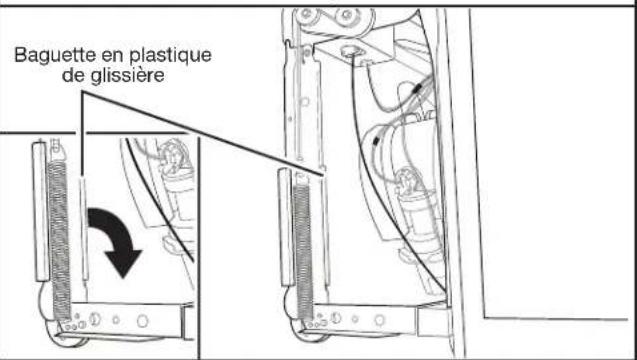 WHIRLPOOL WDTA50SAHV - Enlever la baguette en plastique de la glissiere (seulement sur certains modèles) - 1