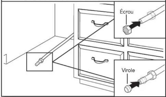 WHIRLPOOL WDTA50SAHV - Enfilier l'écrou et la virole sur le tuyau (tuyau de cuivre uniquement) - 1