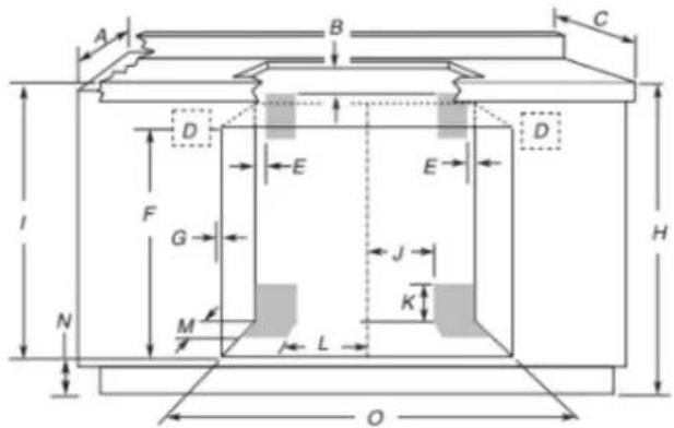 WHIRLPOOL WOD51EC0HW - Four installé sous la table de cuisson - Dimensions pour l'ouverture à découper - 3