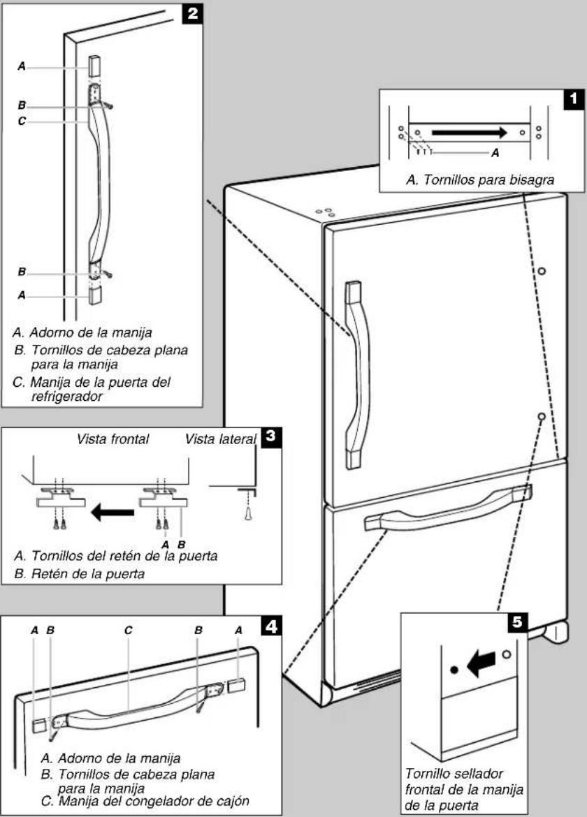 WHIRLPOOL WRF532SMHB - como qitar y volver aponer la puerta en su lugar - 3