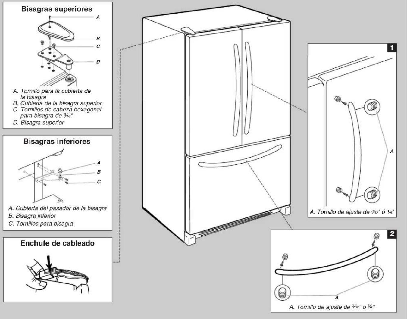 WHIRLPOOL WRF532SMHB - como qitar y volver aponer la puerta en su lugar - 9