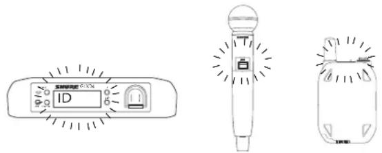 SHURE GLXD4 - Aktivieren der Fern-ID: - 1