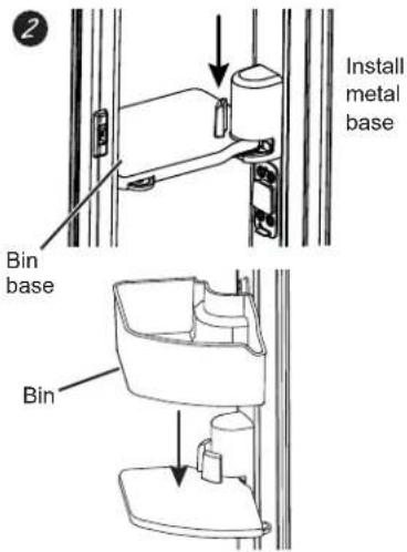 GE Profile PYE22PMKES - ② To place rotating bin into door: - 1