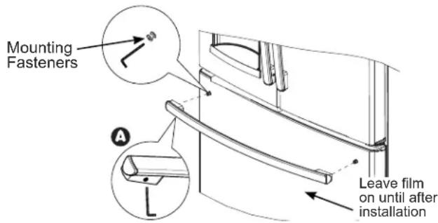 GE Profile PYE22PMKES - ② REMOVE THE FREEZER DOOR HANDLE - 1