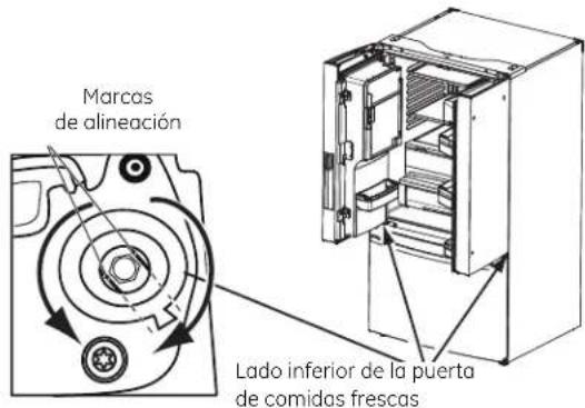 GE Profile PWE23KMKES - REINSTALACIÓN DE LAS PUERTAS DEL REFRIGERADOR (cont.) - 2