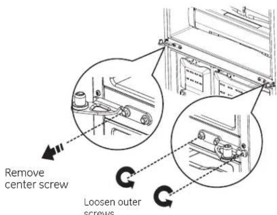 GE Profile PWE23KMKES - REMOVE THE REFRIGERATOR DOORS (cont) - 2