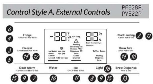 GE Profile PWE23KMKES - Changing Temp. for Control Style D - 1