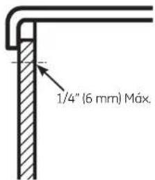 1/4" (6 mm) Máx.