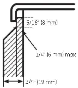 5/16" (8 mm) 1/4" (6 mm) max 3/4" (19 mm)