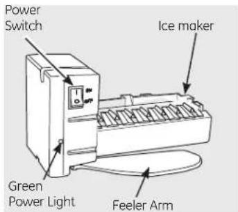 Power Switch Ice maker Green Power Light Feeler Arm