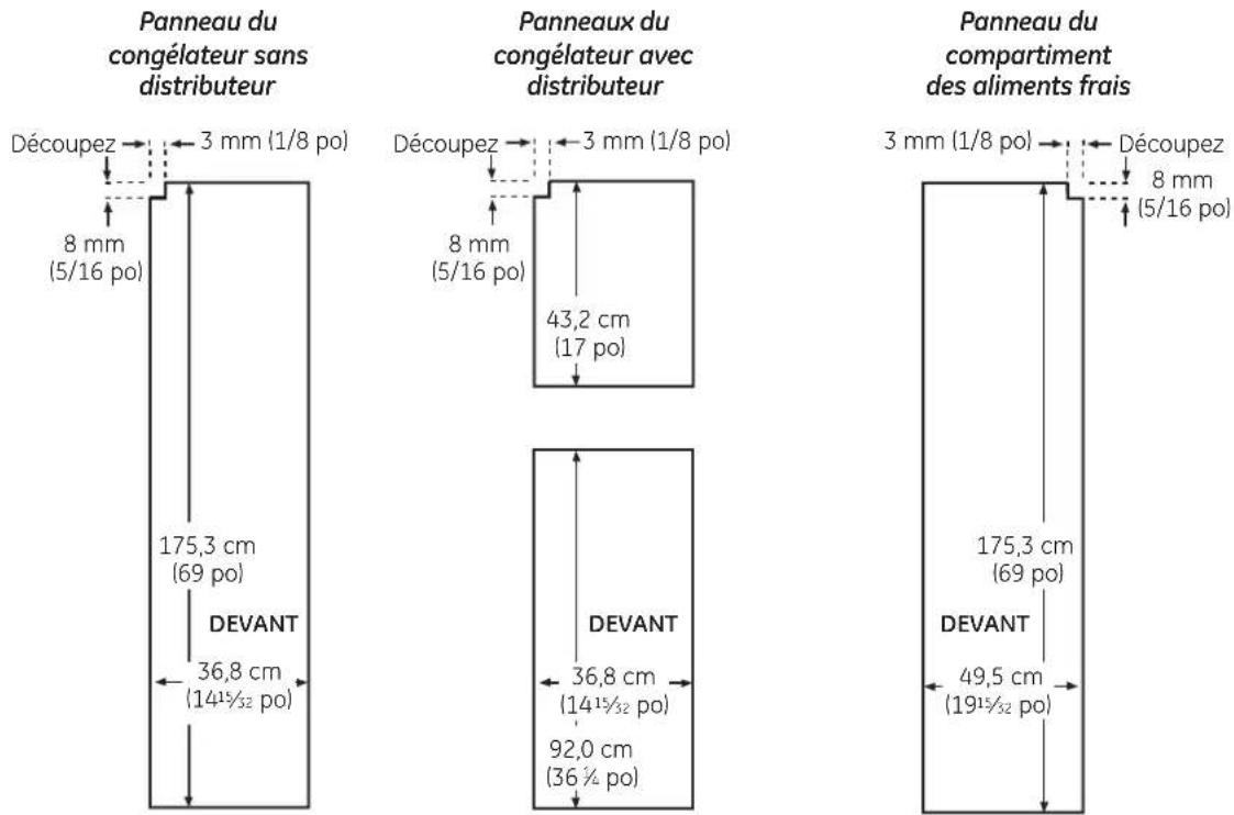GE Profile PSS28KSHSS - 25' Dimensions « CustomStyle™ » pour les panneaux de bois sur mesure - 1