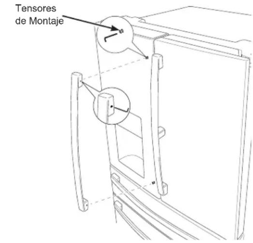 GE Profile PVD28BYNFS - RETIRE LAS MANIJAS DE LA PUERTA DEL REFRIGERADOR Y DEL FREEZER (si es Neededo) - 1