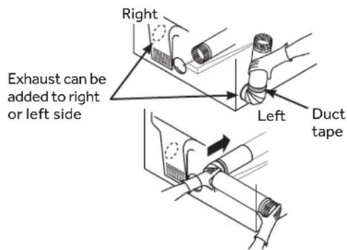 HAIER QFD15ESSNWW - ADDING ELBOW AND DUCT FOR EXHAUST TO RIGHT OR LEFT SIDE OF CABINET - 1