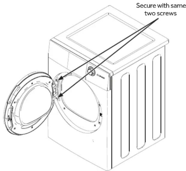 HAIER QFD15ESSNWW - ROTATE AND REPLACE THE HINGE/DOOR ASSEMBLY - 1