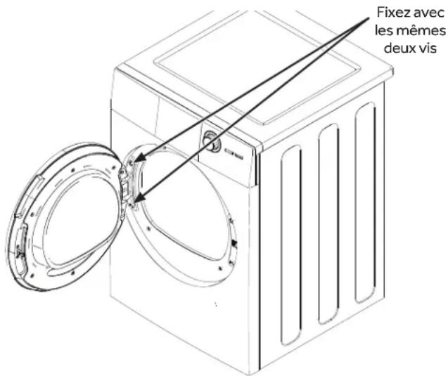 HAIER QFD15ESSNWW - TOURNZ ET REMPLACEZ L'ASSEMBLAGE CHARNIÈRE / PORTE - 1