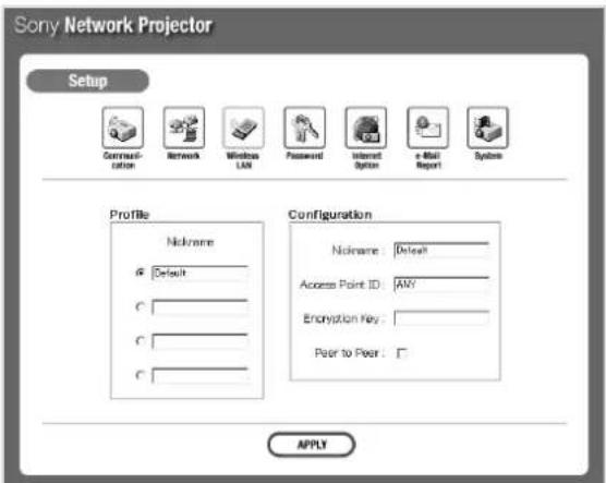 SONY VPLFE110U - Configuration de l'environnement du réseau local (LAN) sans fil - 1