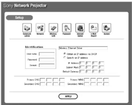 SONY VPLFE110U - Configuración de la red - 1