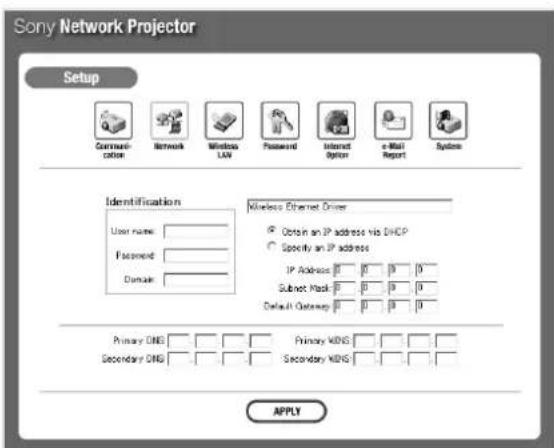 SONY VPLFE110U - Einrichten der Netzwerkkonfiguration - 1
