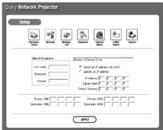 SONY VPLFE110U - Setting up the network configuration - 1