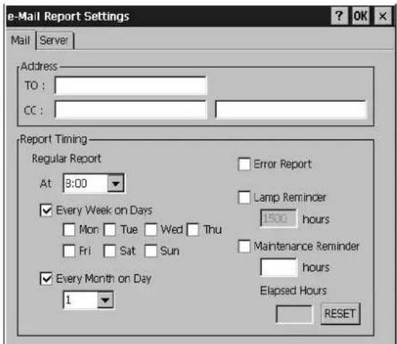 SONY VPLFE110U - Impostazione della funzione Rapporto e-mail - 1
