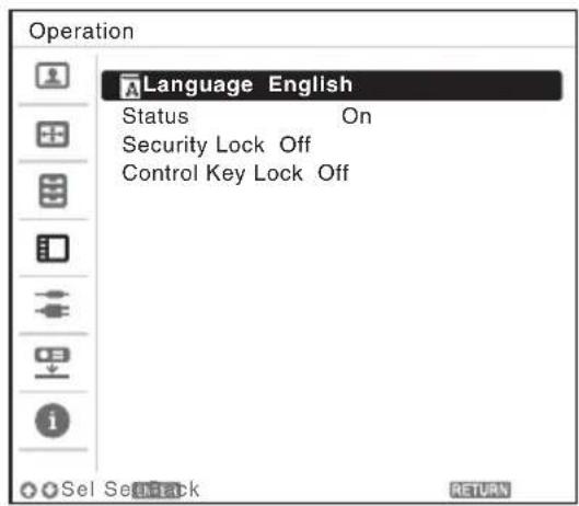 SONY VPLDX146 - Selezione della lingua del menu - 2