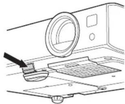 SONY VPLDX146 - Ajuste de la inclinacion del projector con el boton de ajuste de pie/pies trunceros (ajustables) - 1