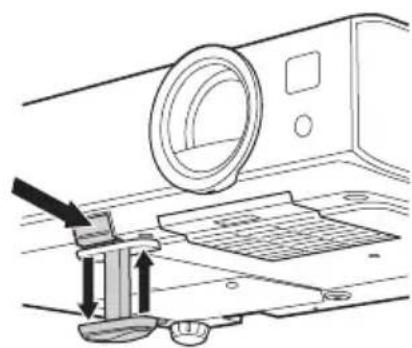 SONY VPLDX146 - Réglage de l'inclinaison du projecteur à l'aide du bouton de réglage du pied/ des pieds arrêté (réglables) - 2