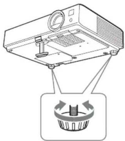 SONY VPLDX146 - Regolazione dell'inclinazione del proiettre con il pulsante di regolazione piedino/i piedini posteriori (regolabili) - 2