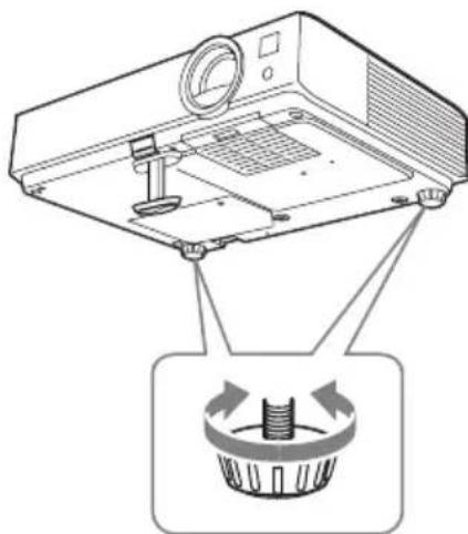 SONY VPLDX146 - Ajuste de la inclinacion del projector con el boton de ajuste de pie/pies trunceros (ajustables) - 3