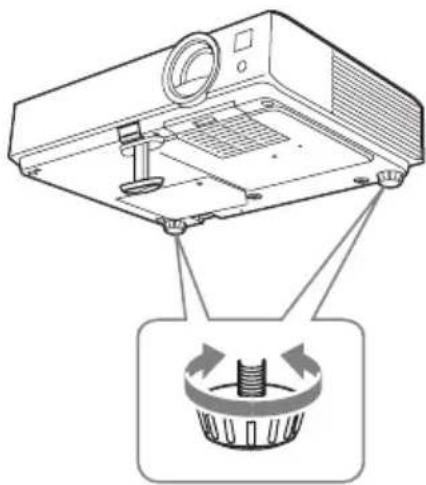 SONY VPLDW126 - Réglage de l'inclinaison du projecteur à l'aide du bouton de réglage du pied/des pieds arrière (réglables) - 2