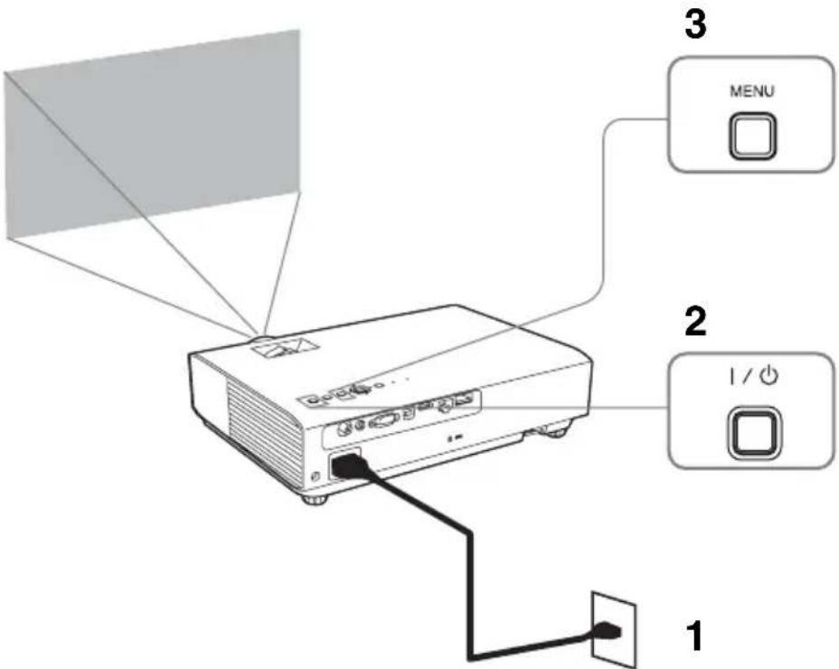 SONY VPLDW126 - Selecting the Menu Language - 1