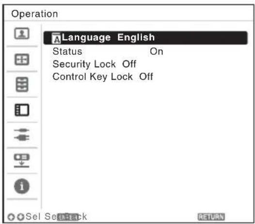 SONY VPLDW126 - Wählen der Menüsprache - 2