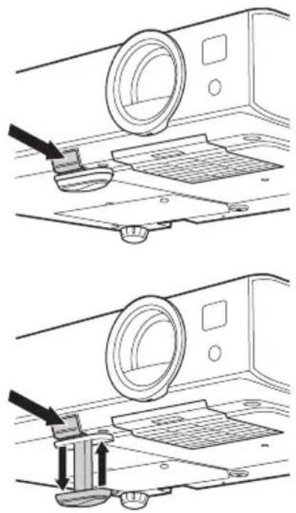 SONY VPLDW126 - Einstellen der Neigung des Projektors über die Fußeinstelltaste/hinteren Füße (einstellbar) - 1