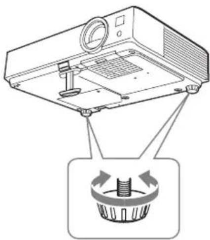 SONY VPLDW126 - Ajuste de la inclinación del proyector con el botón de ajuste de pie/pies traseros (ajustables) - 2