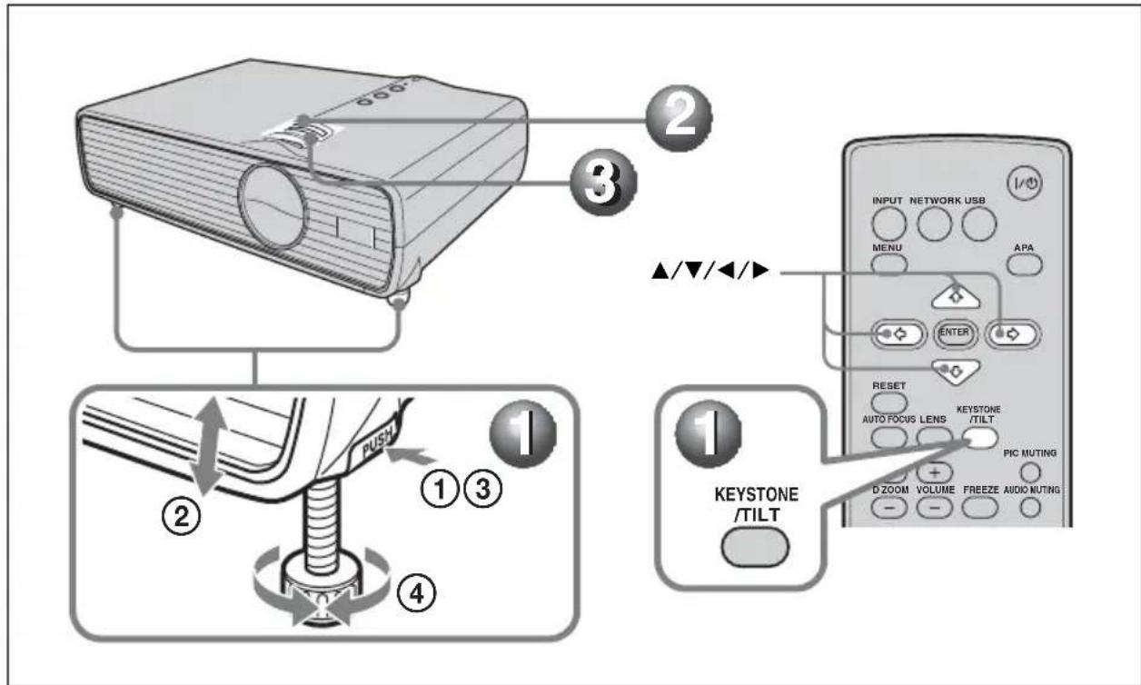 SONY VPLDX11 - To adjust the tilt manually - 1