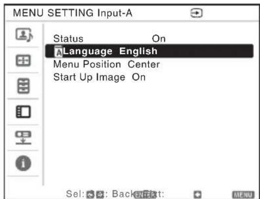 SONY VPLCW276 - Wahlen der Menüsprache - 2