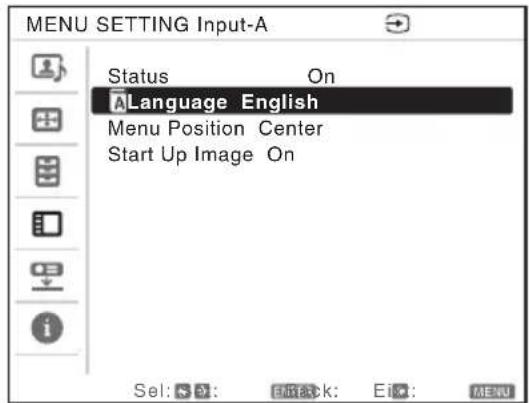 SONY VPLCW276 - 选择菜单语言 - 2