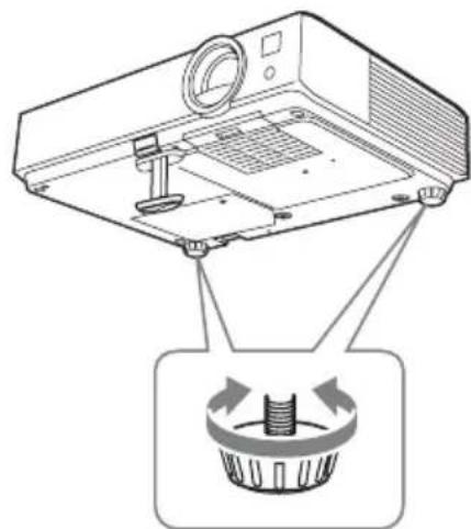 SONY VPLDX120 - Einstellen der Neigung des Projektors über die Fußbeinstelltaste/hinteren Fuß (einstellbar) - 2