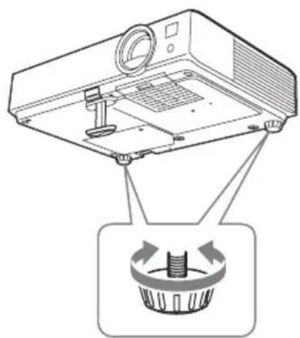 SONY VPLDX120 - Regolazione dell'inclinazione del proiettre con il pulsante di regolazione piedino/i piedini posteriori (regolabili) - 2
