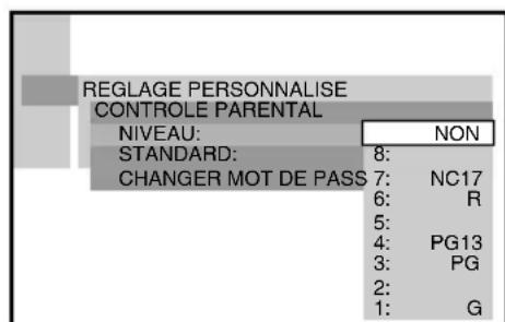 SONY AVDC70ES - Pour saisir un mot de passer à 4 chiffres à l'aide de la touche de défillement et de < /> - 7