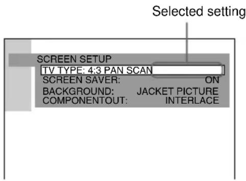 SONY AVDC70ES - Select a setting using / , then press ENTER. - 1