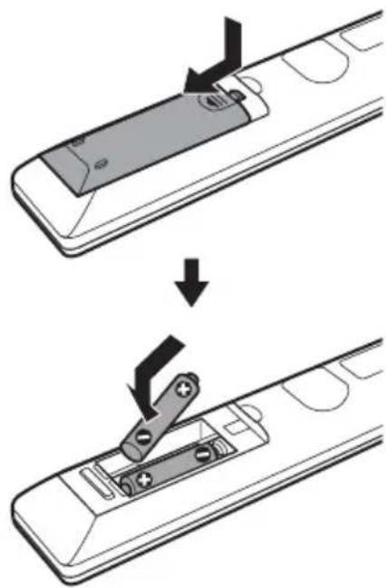 SONY BDPCX960 - Inserting batteries into the remote - 1