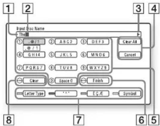 SONY BDPCX960 - Entering characters - 1