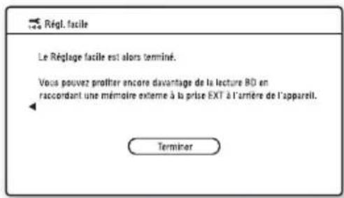 SONY BDPCX960 - Sélectionnez « Terminer », puis appuyez sur - 1