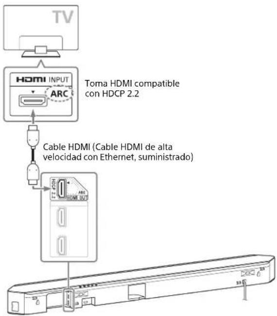 SONY HTST9 - Cuando la toma HDMI del telesoristá etiquetada con ARC^* y es compatible con HDCP 2.2 - 1
