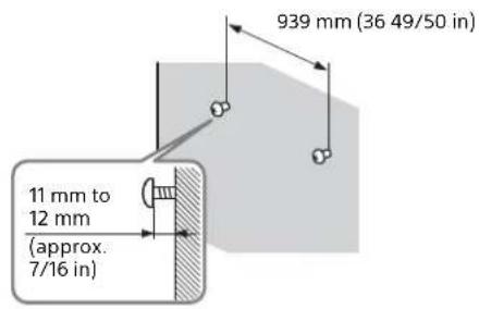SONY HTST9 - Fasten the screws to two studs in the wall. - 1